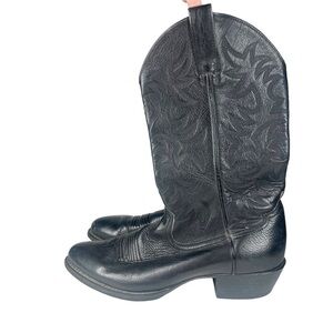 Ariat Heritage R Toe Western Cowboy Boots Black Deertan Leather Mens Size 12